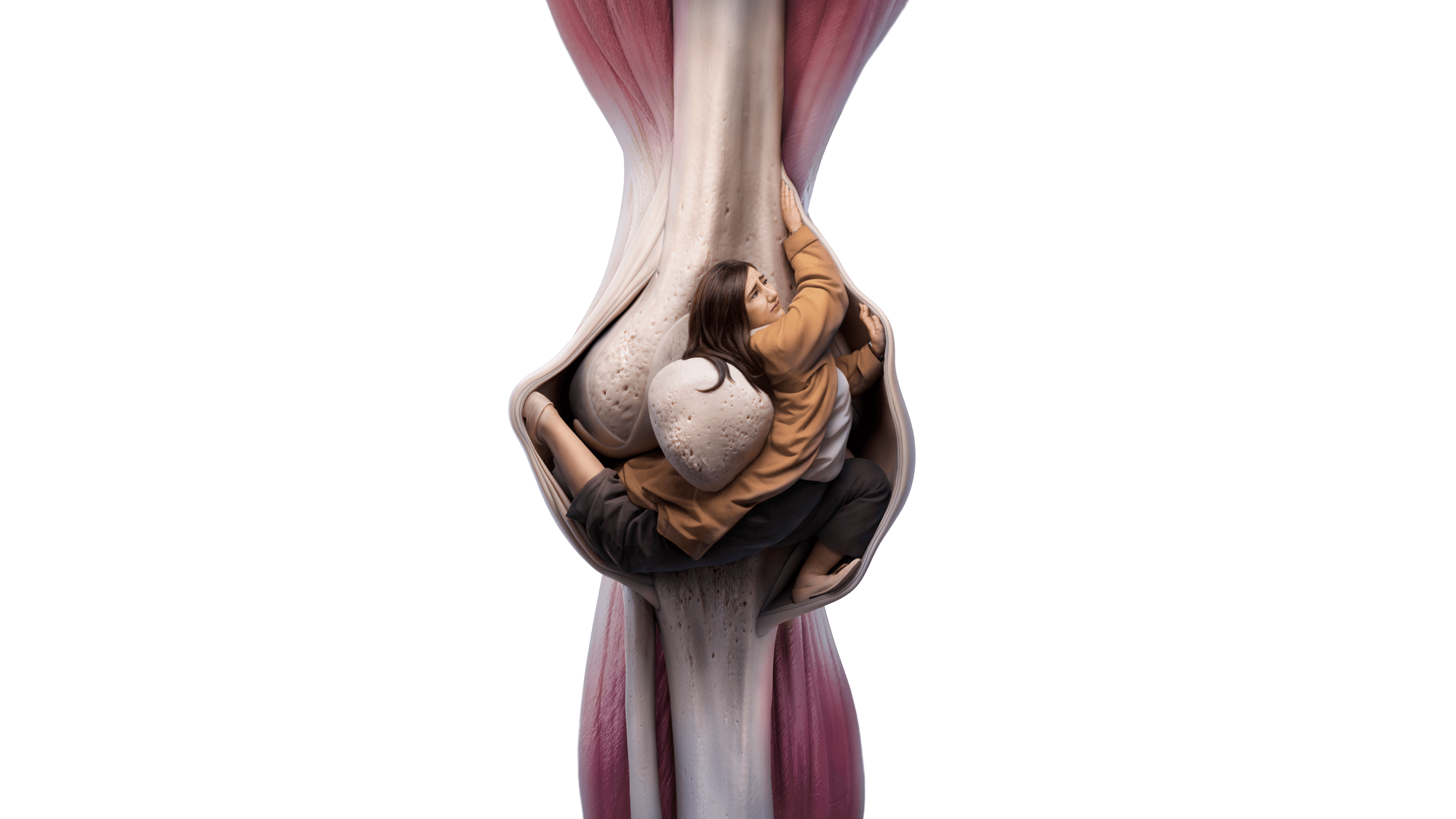 Girl trapped in a bone